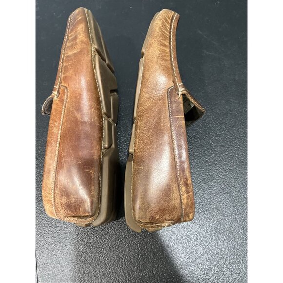 LB Evans Shoes Mens 10 Brown Alton Leather Loafers Shearling Slip On Slipper - Picture 7 of 8